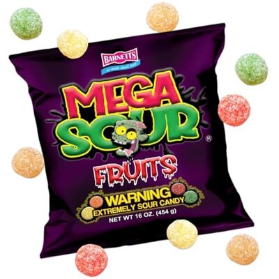 Barnetts Sweets Mega Sour Candy Fruits Fruit mélangé (454g) - Publicité Barnetts Sweets Mega Sour Candy Fruits Fruit mélangé (454g) - Publicité