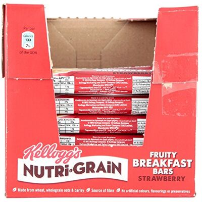 Kellogg's Nutri-grain Fraise Morning Bar 37 g (lot de 28) - Publicité Kellogg's Nutri-grain Fraise Morning Bar 37 g (lot de 28) - Publicité