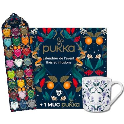 Pukka Calendrier de l'Avent + 1 MUG Thé Vert et Infusions, Idée cadeau pour Homme et Femme, Sélection de Thés Bio, Ingrédients Biologiques, 24 Sachets de Thé + 1 MUG - Publicité Pukka Calendrier de l'Avent + 1 MUG Thé Vert et Infusions, Idée cadeau pour Homme et Femme, Sélection de Thés Bio, Ingrédients Biologiques, 24 Sachets de Thé + 1 MUG - Publicité