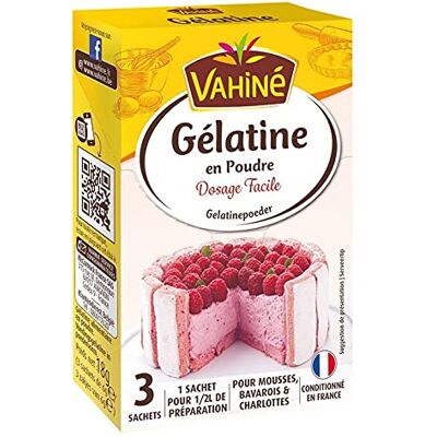 Vahiné Gélatine en Poudre Dosage Facile par 3 sachets de 6g (lot de 3 soit 9 sachet - Publicité Vahiné Gélatine en Poudre Dosage Facile par 3 sachets de 6g (lot de 3 soit 9 sachet - Publicité