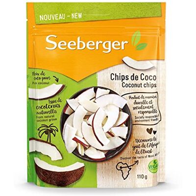 Seeberger Chips de coco : Lamelles de coco d’Afrique de l’Ouest croquantes savoureuses et arômatiques production sociale et durable naturelles non sucrées, vegan (1 x 110 g) - Publicité Seeberger Chips de coco : Lamelles de coco d’Afrique de l’Ouest croquantes savoureuses et arômatiques production sociale et durable naturelles non sucrées, vegan (1 x 110 g) - Publicité