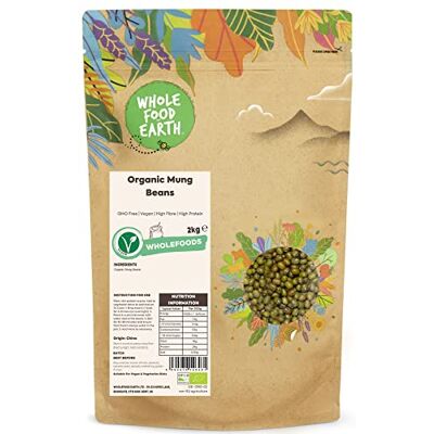 Wholefood Earth Haricots Mungo Bio 2 kg Protéines Vegan Légumineuses - Publicité Wholefood Earth Haricots Mungo Bio 2 kg Protéines Vegan Légumineuses - Publicité