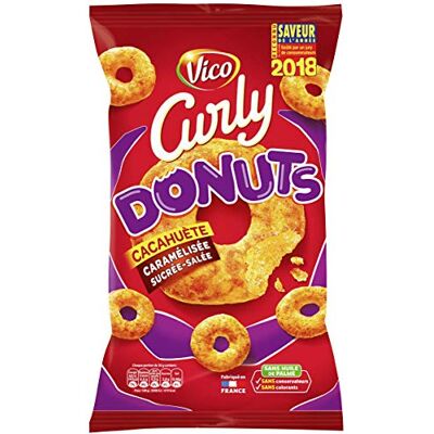 VICO Curly Donuts Cacahuètes Caramélisée 100 g - Publicité VICO Curly Donuts Cacahuètes Caramélisée 100 g - Publicité