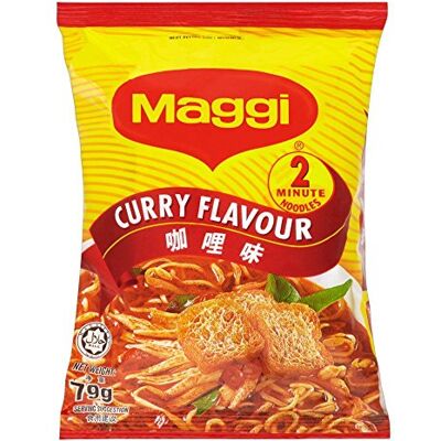 Maggi Nouilles express saveur curry lot de 8 sachets de 79 g - Publicité Maggi Nouilles express saveur curry lot de 8 sachets de 79 g - Publicité