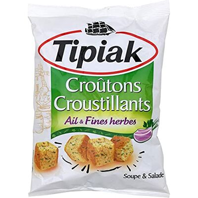 Epicerie salée TIPIAK Croutons Salade Ail Et Fines Herbes 100G Lot De 4 - Publicité Epicerie salée TIPIAK Croutons Salade Ail Et Fines Herbes 100G Lot De 4 - Publicité