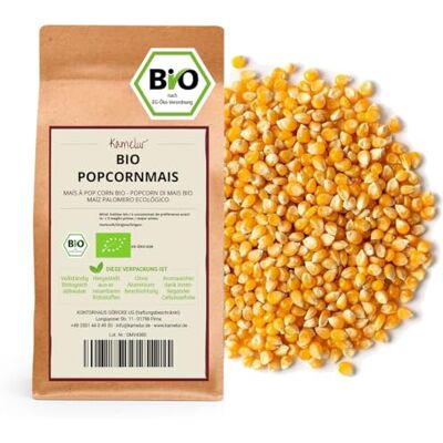 Kamelur 1kg maïs popcorn BIO sans additifs maïs soufflé BIO pour popcorn maison maïs popcorn BIO en emballage biodégradable - Publicité Kamelur 1kg maïs popcorn BIO sans additifs maïs soufflé BIO pour popcorn maison maïs popcorn BIO en emballage biodégradable - Publicité