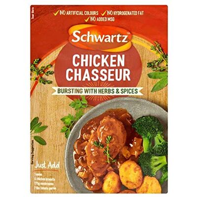 Schwartz Authentic Chicken Chasseur Mix 40g - Publicité Schwartz Authentic Chicken Chasseur Mix 40g - Publicité