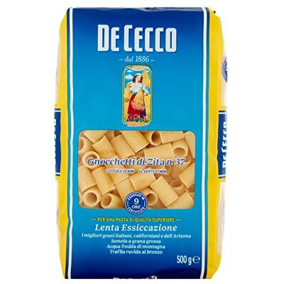 De Cecco Lot de 5 pâtes 100 % italiennes Gnocchetti di Zita n. 37 nouilles 500 g - Publicité De Cecco Lot de 5 pâtes 100 % italiennes Gnocchetti di Zita n. 37 nouilles 500 g - Publicité