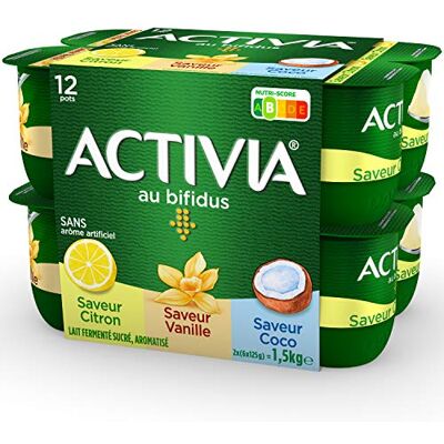 ACTIVIA Yaourt Bifidus Panaché Saveur Coco Vanille Citron 12 x 125 g - Publicité ACTIVIA Yaourt Bifidus Panaché Saveur Coco Vanille Citron 12 x 125 g - Publicité