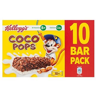 KELLOGG'S Coco Pops Lot de 10 barres de lait et céréales 20 g - Publicité KELLOGG'S Coco Pops Lot de 10 barres de lait et céréales 20 g - Publicité