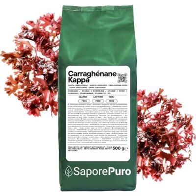 SaporePuro Carraghénane Kappa en Poudre 500 g – Sans Gluten – Gélifiant et Stabilisant pour Préparations Salées, Viandes, Gelées et Desserts - Publicité SaporePuro Carraghénane Kappa en Poudre 500 g – Sans Gluten – Gélifiant et Stabilisant pour Préparations Salées, Viandes, Gelées et Desserts - Publicité