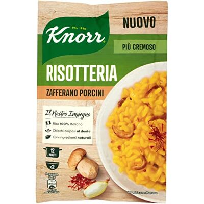Knorr 6 x Risotto riz safran et cèpes 175 g 100 % italien plats préparés - Publicité Knorr 6 x Risotto riz safran et cèpes 175 g 100 % italien plats préparés - Publicité