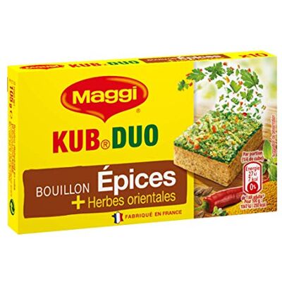 Maggi Bouillon KUB DUO Epices et Herbes Orientales (10 Tablettes) 105g - Publicité Maggi Bouillon KUB DUO Epices et Herbes Orientales (10 Tablettes) 105g - Publicité
