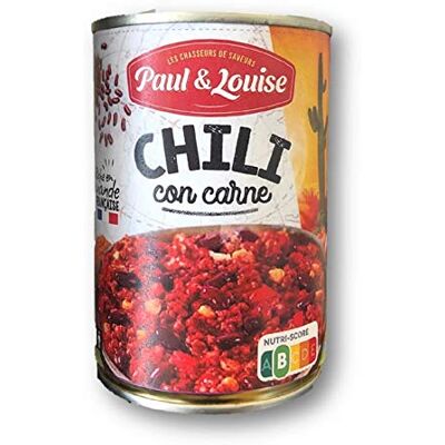Paul & Louise Chili Con Carne 400G le Lot De 4 - Publicité Paul & Louise Chili Con Carne 400G le Lot De 4 - Publicité