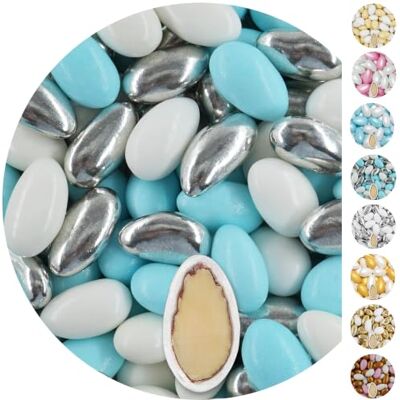 EinsSein 1kg Dragees mariage amande Conchiglia Mix blanc-bleu-argent dragées baptême communion amandes feter et recevoir fêter de fete couleur pas cher aux bombe tag voir mes etui contenant boite a - Publicité EinsSein 1kg Dragees mariage amande Conchiglia Mix blanc-bleu-argent dragées baptême communion amandes feter et recevoir fêter de fete couleur pas cher aux bombe tag voir mes etui contenant boite a - Publicité