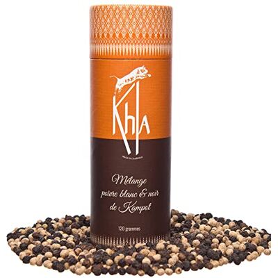 Khla Mélange Poivre Noir & Blanc de Kampot Bio Tube Poivre en Grains 120g Direct Producteur Production limitée Épice d’Asie Origine Cambodge - Publicité Khla Mélange Poivre Noir & Blanc de Kampot Bio Tube Poivre en Grains 120g Direct Producteur Production limitée Épice d’Asie Origine Cambodge - Publicité