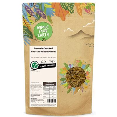 Wholefood Earth Grains de Freekeh torréfiées Sans OGM Végans Sans produits laitiers Sans sucre ajouté, 2 kg - Publicité Wholefood Earth Grains de Freekeh torréfiées Sans OGM Végans Sans produits laitiers Sans sucre ajouté, 2 kg - Publicité