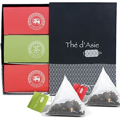 Khla Coffret de 3 Thés Bio Petit-Déjeuner Coffret Cadeau Chun Mee, Breakfast OP & Earl Grey 3 x 20 Sachets Infusettes Thé d’Asie Végétal Tisane, Infusion - Publicité Khla Coffret de 3 Thés Bio Petit-Déjeuner Coffret Cadeau Chun Mee, Breakfast OP & Earl Grey 3 x 20 Sachets Infusettes Thé d’Asie Végétal Tisane, Infusion - Publicité