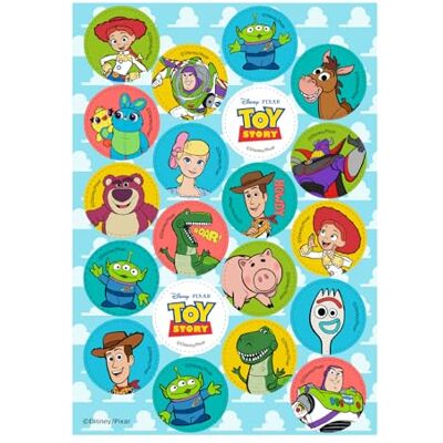 dekora , Mini Disques Comestibles Toy Story, Décoration pour Cupcakes et Biscuits, Papier Azyme Buzz l'Éclair et Woody, Anniversaire Enfant, Sans Gluten, Facile à Poser, Pack de 20 Pièces, 3,4 CM, - Publicité dekora , Mini Disques Comestibles Toy Story, Décoration pour Cupcakes et Biscuits, Papier Azyme Buzz l'Éclair et Woody, Anniversaire Enfant, Sans Gluten, Facile à Poser, Pack de 20 Pièces, 3,4 CM, - Publicité