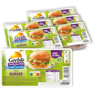 Gerblé – Pains Burger Sans Gluten & Sans Lactose – 4 Pains Moelleux Individuels, Riches en Fibres – Idéal pour Sandwich & Burger – Lot de 6 – 350 g - Publicité Gerblé – Pains Burger Sans Gluten & Sans Lactose – 4 Pains Moelleux Individuels, Riches en Fibres – Idéal pour Sandwich & Burger – Lot de 6 – 350 g - Publicité