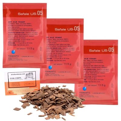 AlcoFermBrew 3 x Levure Fermentis US-05 + Copeaux de Chêne, Levure de Bière - Publicité AlcoFermBrew 3 x Levure Fermentis US-05 + Copeaux de Chêne, Levure de Bière - Publicité