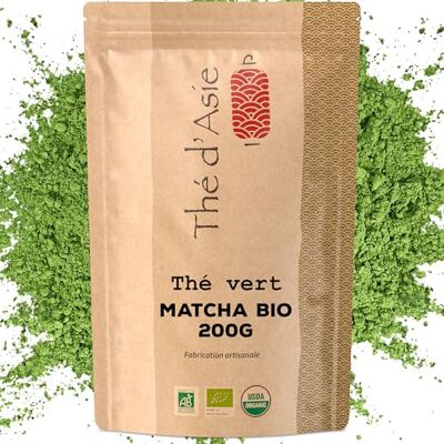 Khla Thé Matcha Bio en Poudre 200 g Matcha Japonais Premium Thé Vert Macha Idéal Latte & Pâtisserie Sachet Refermable Doux & Végétal Thé d’Asie Tisane & Infusion Glacé ou Chaud - Publicité Khla Thé Matcha Bio en Poudre 200 g Matcha Japonais Premium Thé Vert Macha Idéal Latte & Pâtisserie Sachet Refermable Doux & Végétal Thé d’Asie Tisane & Infusion Glacé ou Chaud - Publicité