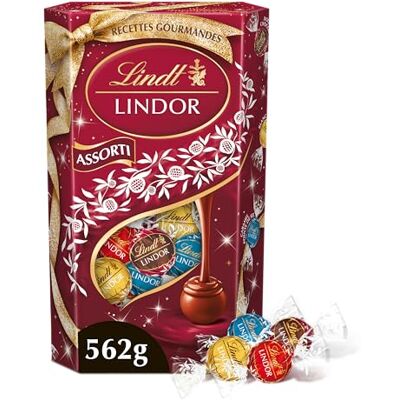 Lindt Cornet LINDOR Assortiment de Chocolats au Lait, Blancs, Double Chocolat, Caramel Pointe de Sel Cœur fondant Idéal pour Noël, 562g - Publicité Lindt Cornet LINDOR Assortiment de Chocolats au Lait, Blancs, Double Chocolat, Caramel Pointe de Sel Cœur fondant Idéal pour Noël, 562g - Publicité