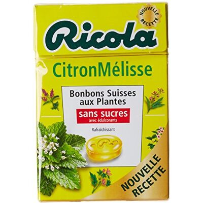 Ricola Bonbons Suisses aux Plantes Citron Mélisse Sucralose 50 g Lot de 10 - Publicité Ricola Bonbons Suisses aux Plantes Citron Mélisse Sucralose 50 g Lot de 10 - Publicité