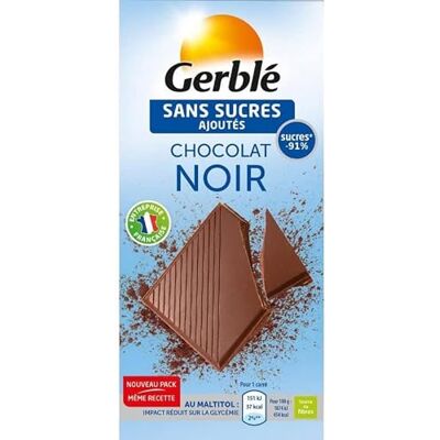 Gerblé Chocolat Noir Sans Sucres Ajoutés 80g (lot de 3) - Publicité Gerblé Chocolat Noir Sans Sucres Ajoutés 80g (lot de 3) - Publicité