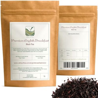 Valley of Tea English Breakfast Feuilles en Vrac Thé Noir Traditionnel Corsé - Publicité Valley of Tea English Breakfast Feuilles en Vrac Thé Noir Traditionnel Corsé - Publicité