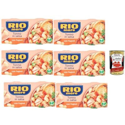 Italian Gourmet E.R. Italian Gourmet Bundle 6 x Rio Mare Tonno in Salsa con Fagioli 2 x 160 g, plat prêt au thon en sauce avec haricots, 12 boîtes, format familial pratique, à déguster chaud ou à température ambiante - Publicité Italian Gourmet E.R. Italian Gourmet Bundle 6 x Rio Mare Tonno in Salsa con Fagioli 2 x 160 g, plat prêt au thon en sauce avec haricots, 12 boîtes, format familial pratique, à déguster chaud ou à température ambiante - Publicité