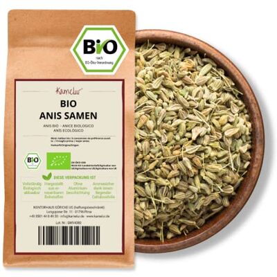 Kamelur 1kg de Anis entier BIO graines d'anis de haute qualité comme base pour un thé d'anis aromatique emballé dans un emballage biodégradable - Publicité Kamelur 1kg de Anis entier BIO graines d'anis de haute qualité comme base pour un thé d'anis aromatique emballé dans un emballage biodégradable - Publicité