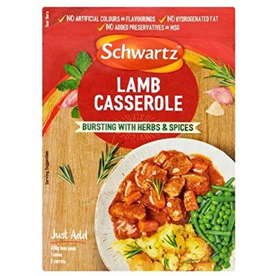 Schwartz Classic Lamb Casserole Recipe Mix 35g - Publicité Schwartz Classic Lamb Casserole Recipe Mix 35g - Publicité