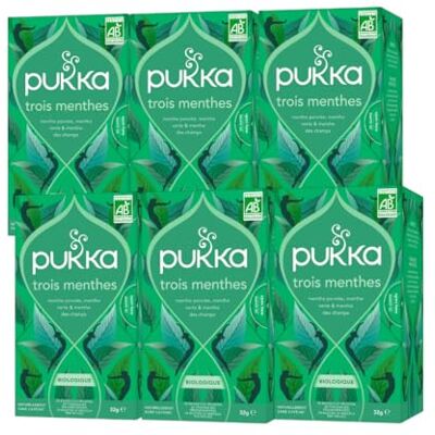 Lipton Pukka Infusion Bio Thé Vert 3 Menthes, Infusion Biologique et Ayurvédique, 100% des Ingrédients Issus du Commerce Équitable, Lot de 6x20 sachets, 120 Sachets - Publicité Lipton Pukka Infusion Bio Thé Vert 3 Menthes, Infusion Biologique et Ayurvédique, 100% des Ingrédients Issus du Commerce Équitable, Lot de 6x20 sachets, 120 Sachets - Publicité