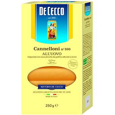 De Cecco Pâtes aux oeufs Cannelloni 250gr Lot de 5 - Publicité De Cecco Pâtes aux oeufs Cannelloni 250gr Lot de 5 - Publicité