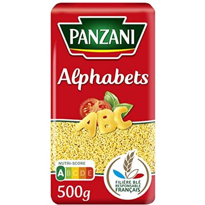 AUCHAN Lot de 3 unités *** PANZANI Pâtes alphabet 500g - Publicité AUCHAN Lot de 3 unités *** PANZANI Pâtes alphabet 500g - Publicité