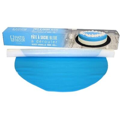 PATISDECOR Pâte à sucre bleue prête à dérouler goût vanille 430g Ø36cm - Publicité PATISDECOR Pâte à sucre bleue prête à dérouler goût vanille 430g Ø36cm - Publicité