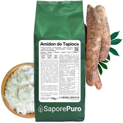 SaporePuro Amidon de Tapioca 1000 g – Sans Gluten – Épaississant Naturel pour Crèmes, Sauces, Desserts et Préparations Culinaires - Publicité SaporePuro Amidon de Tapioca 1000 g – Sans Gluten – Épaississant Naturel pour Crèmes, Sauces, Desserts et Préparations Culinaires - Publicité
