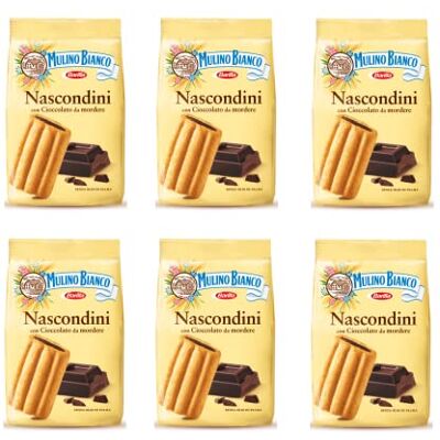 Mulino Bianco Lot de 6 biscuits Nascondini Biscuits avec centre de cacao 330 g - Publicité Mulino Bianco Lot de 6 biscuits Nascondini Biscuits avec centre de cacao 330 g - Publicité