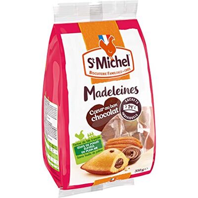 St Michel Madeleines Fourrées Chocolat Sachets Individuels x 14 350 g - Publicité St Michel Madeleines Fourrées Chocolat Sachets Individuels x 14 350 g - Publicité