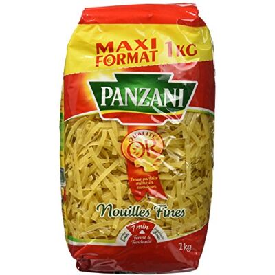 PANZANI Pâtes Nouilles Fines 1 kg Lot de 3 - Publicité PANZANI Pâtes Nouilles Fines 1 kg Lot de 3 - Publicité