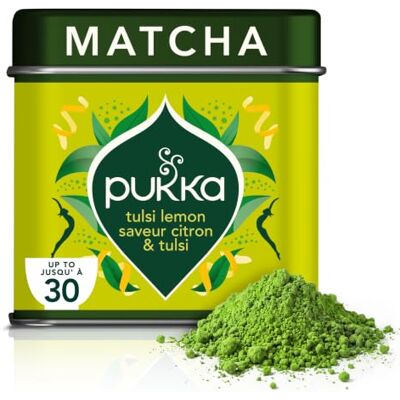 Pukka Matcha Bio Tulsi Citron – Poudre de matcha au basilic sacré & citron – Saveur fraîche et équilibrée – Idéal matcha latte & boissons bien-être – Boîte 30 g - Publicité Pukka Matcha Bio Tulsi Citron – Poudre de matcha au basilic sacré & citron – Saveur fraîche et équilibrée – Idéal matcha latte & boissons bien-être – Boîte 30 g - Publicité