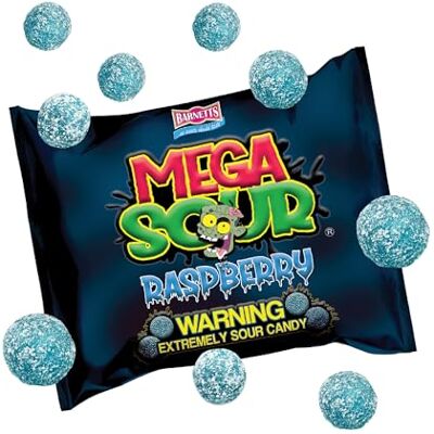 Barnetts Sweets Mega Sour Candy Framboise (104g) - Publicité Barnetts Sweets Mega Sour Candy Framboise (104g) - Publicité