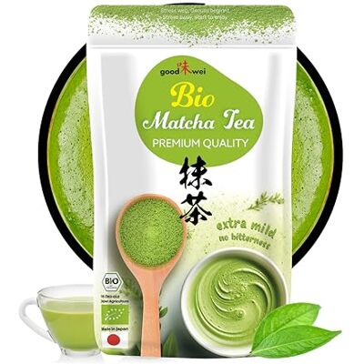 good wei - Matcha - japonais - Premium - poudre de matcha - Publicité good wei - Matcha - japonais - Premium - poudre de matcha - Publicité