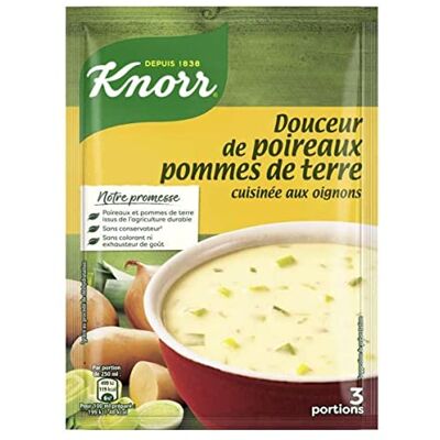 Knorr Soupe Douceur de Poireaux Pommes Terre 80g 3 Portions - Publicité Knorr Soupe Douceur de Poireaux Pommes Terre 80g 3 Portions - Publicité