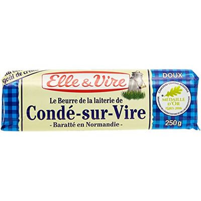 Elle & Vire Beurre de Condé sur Vire Doux Rouleau 250 g - Publicité Elle & Vire Beurre de Condé sur Vire Doux Rouleau 250 g - Publicité