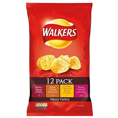Walkers Crisps Meaty Variety (12x25g) - Publicité Walkers Crisps Meaty Variety (12x25g) - Publicité