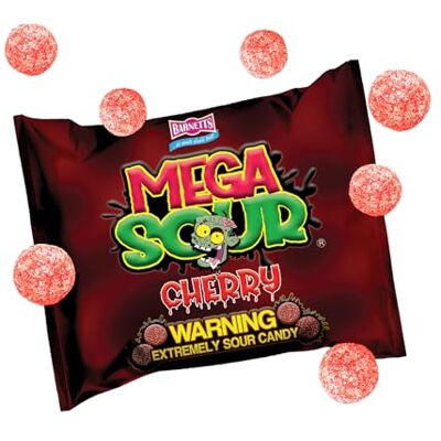 Barnetts Sweets Mega Sour Candy Cherry Cerise (104g) - Publicité Barnetts Sweets Mega Sour Candy Cherry Cerise (104g) - Publicité