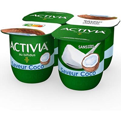 ACTIVIA Yaourt au Bifidus Saveur Coco, 4 x 125g - Publicité ACTIVIA Yaourt au Bifidus Saveur Coco, 4 x 125g - Publicité
