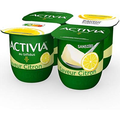 ACTIVIA Yaourt bifidus saveur citron 4x125g - Publicité ACTIVIA Yaourt bifidus saveur citron 4x125g - Publicité